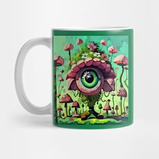 watercolor Saint Patrick's Day One eyed moss mushrooms Mug